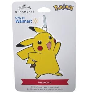 Pokemon Pikachu Enamel Metal Flat Christmas Tree Ornament Hallmark 3" Yellow new
